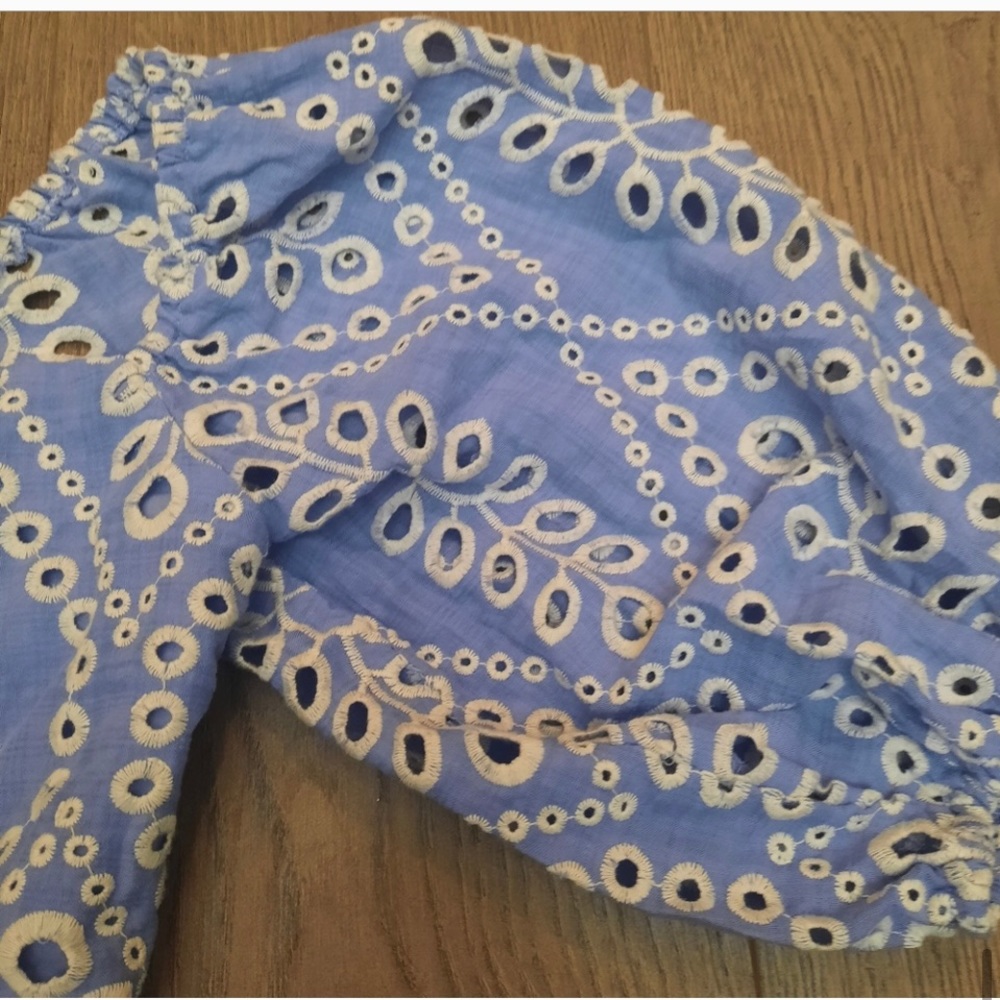 Vici June Swoon Cotton Blend Eyelet Cropped Top - Picture 9 of 12